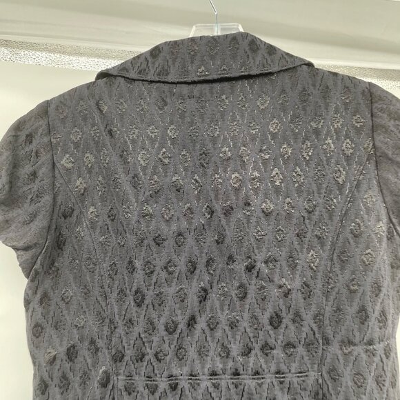 SEMANTIKS Womens Textured Short Sleeve Blazer Shoulder Pads Black Sz 10 Pockets - Picture 6 of 9